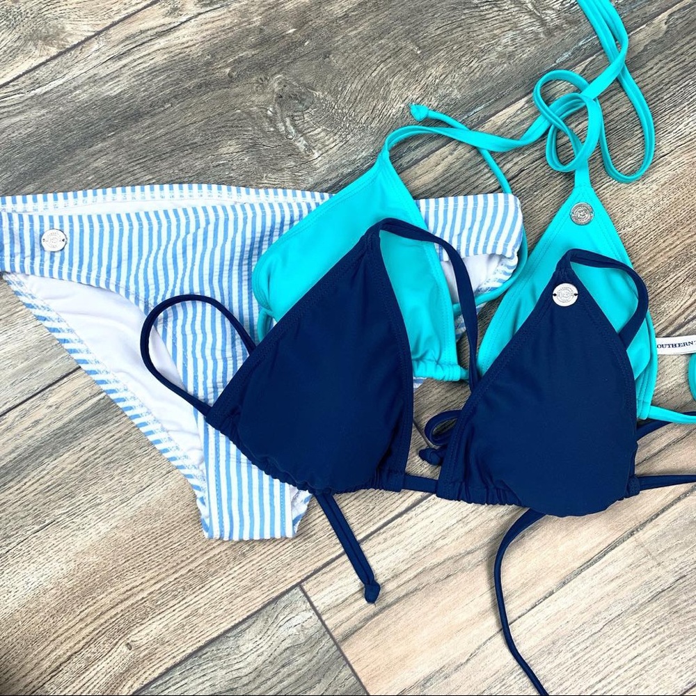 Southern Tide Seersucker Bikini Bottoms NEW